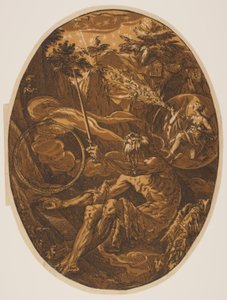 Demogorgon na Caverna da Eternidade, de The Deities de Hendrick Goltzius