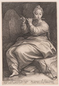 Euterpe, a Musa da Música, de As Nove Musas de Hendrick Goltzius