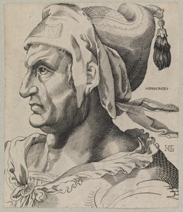 Hipócrates. Busto de um homem no perfil de Hendrick Goltzius