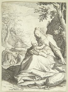 O resto no voo para o Egito de Hendrick Goltzius