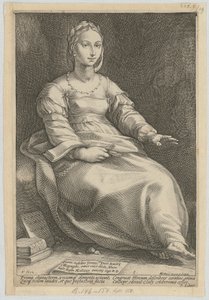 Calíope, folha 1 da série «Nove Musas» de Hendrick Goltzius