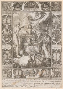 A Infância de Cristo, folha 3 da série «A Vida de Cristo» de Hendrick Goltzius