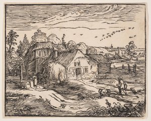 Paisagem com uma casa de campo de Hendrick Goltzius