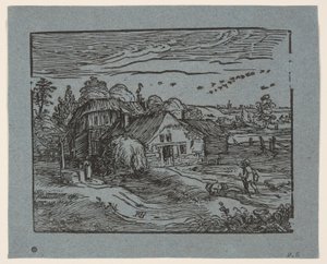 Paisagem com uma casa de campo de Hendrick Goltzius