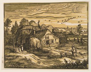 Paisagem com uma casa de campo de Hendrick Goltzius