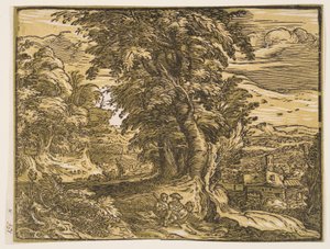 Paisagem com um casal de pastores de Hendrick Goltzius