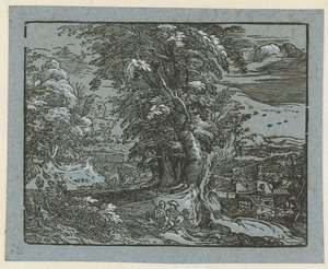 Paisagem com casal sentado
Quatro pequenas paisagens (título da série) de Hendrick Goltzius
