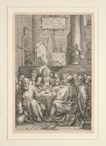 Última Ceia, de The Passion, No.1 numa série de 12 gravuras de Hendrick Goltzius