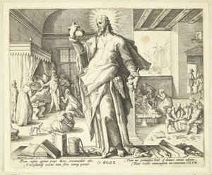 O médico como deus de Hendrick Goltzius