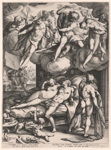 Marte e Vénus surpreendidos por Vulcano de Hendrick Goltzius