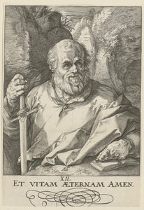 Matthias, folha 13 da série «Cristo, os doze apóstolos e Paulo» de Hendrick Goltzius