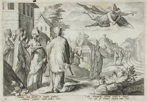 Mercúrio enamorado de Herse, filha de Cécrops de Hendrick Goltzius
