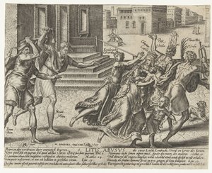 A minha e a tua dissipam Unidade, Amor, Paz e Medo de Deus
Litis abusus (título sobre o objecto)
Abuso de processo (título da série) de Hendrick Goltzius