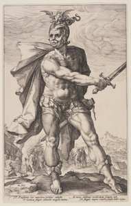 Mucius Scaevola, de Os Heróis Romanos de Hendrick Goltzius