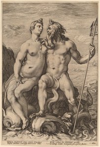Netuno e Anfitrite de Hendrick Goltzius