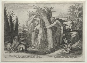 Pan Perseguindo Syrinx de Hendrick Goltzius