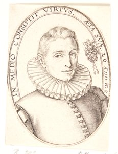 Retrato de um jovem, virado para a direita de Hendrick Goltzius