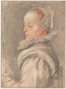 Retrato de uma jovem mulher de Hendrick Goltzius