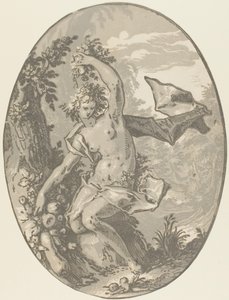 Proserpina, prato cinco de Demogorgon e as Divindades de Hendrick Goltzius