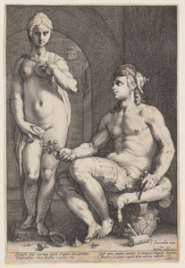 Pigmalião e Galateia de Hendrick Goltzius