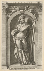 Saturno, folha 1 da série «Oito divindades antigas» de Hendrick Goltzius