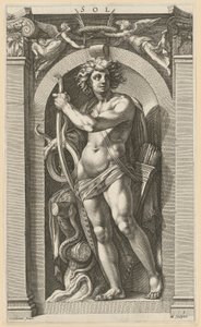Sol, prancha 5 da série «Oito divindades antigas» de Hendrick Goltzius