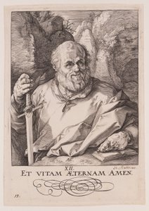 São Matias, de Cristo, os Apóstolos e São Paulo com o Credo de Hendrick Goltzius