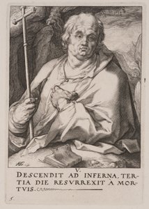São Filipe, de Cristo, os Apóstolos e São Paulo com o Credo de Hendrick Goltzius