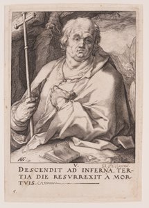 São Filipe, de Cristo, os Apóstolos e São Paulo com o Credo de Hendrick Goltzius