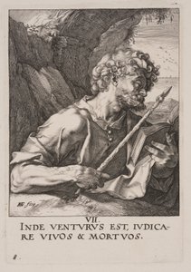 São Tomé, de Cristo, os Apóstolos e São Paulo com o Credo de Hendrick Goltzius