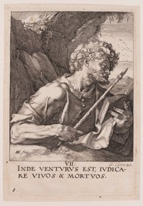 São Tomé, de Cristo, os Apóstolos e São Paulo com o Credo de Hendrick Goltzius