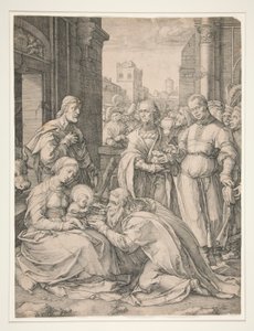 A Adoração dos Magos, da série O Nascimento e a Primeira Vida de Cristo de Hendrick Goltzius