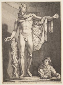 O Apolo de Belvedere, de Três Estátuas Antigas Famosas em Roma de Hendrick Goltzius