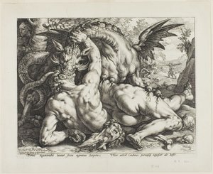 O Dragão Devorando os Companheiros de Cadmus de Hendrick Goltzius