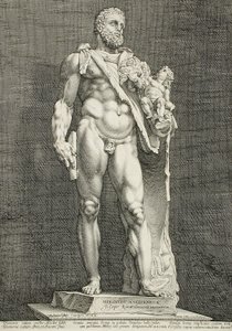 O imperador Cômodo como Hércules de Hendrick Goltzius
