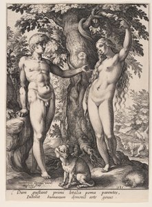 A queda do homem de Hendrick Goltzius
