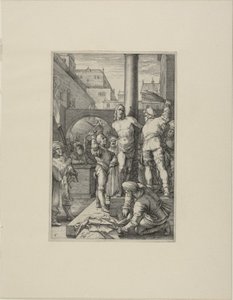 A Flagelação, placa seis da Paixão de Cristo de Hendrick Goltzius