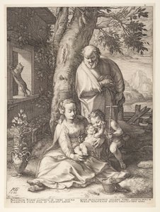 A Sagrada Família com o Menino João Batista, de O Nascimento e a Infância de Cristo de Hendrick Goltzius