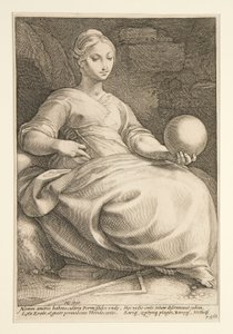 As Nove Musas: Erato, #7 em uma série de 9 de Hendrick Goltzius
