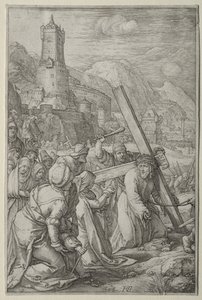 A Paixão: Cristo Carregando a Cruz de Hendrick Goltzius