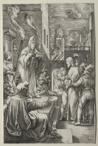 A Paixão: Cristo diante de Caifás de Hendrick Goltzius