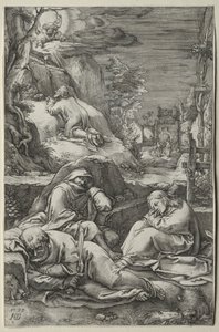 A Paixão: A Agonia no Jardim de Hendrick Goltzius