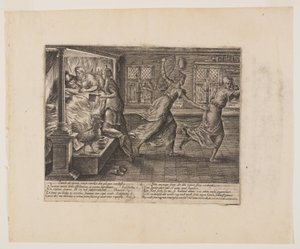 A noite sem sono do litigante, de Litis Abusus (Os abusos da lei) de Hendrick Goltzius