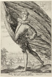 O porta-estandarte, virado para a esquerda de Hendrick Goltzius