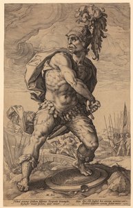 Titus Manlius Torquatus, página 5 da série «Heróis Romanos» de Hendrick Goltzius