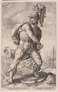 Titus Manlius Torquatus, de Os Heróis Romanos de Hendrick Goltzius