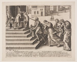 Justiça desigual, placa 4 de Os abusos da lei de Hendrick Goltzius