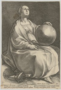Urania, folha 9 da série «Nove Musas» de Hendrick Goltzius
