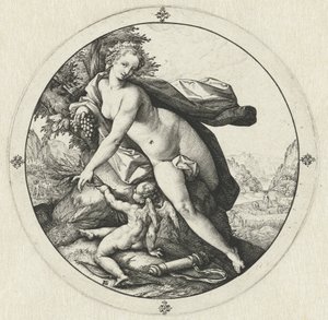 Vénus e Cupido
Sine Cerere et Baccho friget Venus (título sobre o objecto) de Hendrick Goltzius