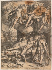 Vulcão surpreende Marte e Vénus de Hendrick Goltzius